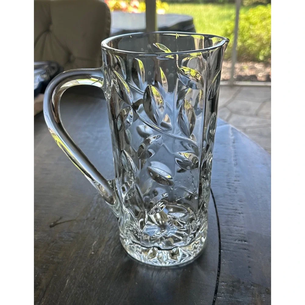 Vintage RCR Royal Crystal Rock Laurus Crystal Pitcher  Made in Italy –Heavy 50oz